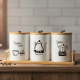 Porcelain Spice Jar Set - 3 Pcs